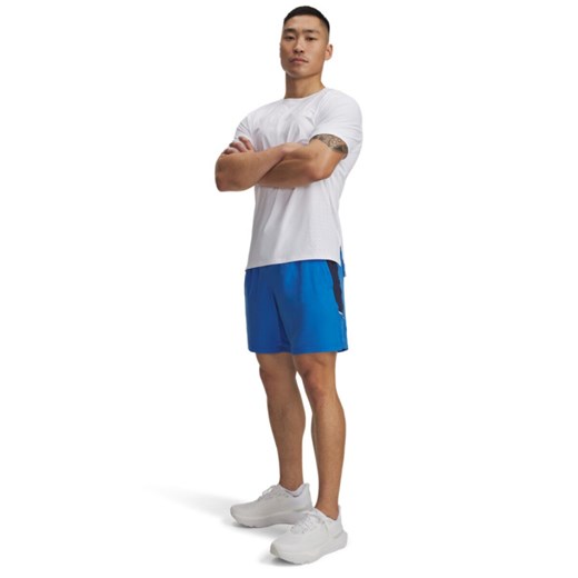 Męskie spodenki do biegania Under Armour LAUNCH ELITE 2in1 7\'\'- niebieskie ze sklepu Sportstylestory.com w kategorii Spodenki męskie - zdjęcie 185854391