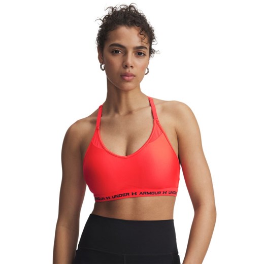 Biustonosz treningowy Under Armour UA Crossback Low Bra - czerwony ze sklepu Sportstylestory.com w kategorii Biustonosze - zdjęcie 185854494