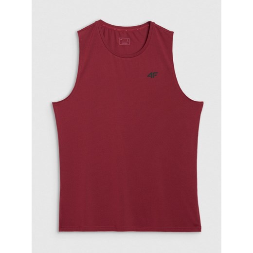 Męski tank top treningowy 4F 4FWAW25TFSLM574 - czerwony ze sklepu Sportstylestory.com w kategorii T-shirty męskie - zdjęcie 185854500