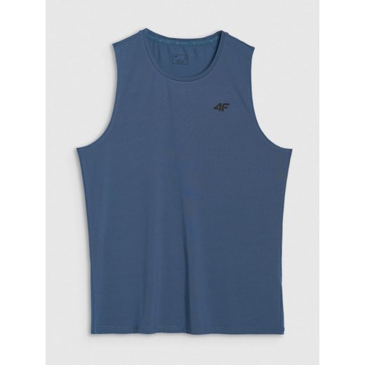 Męski tank top treningowy 4F 4FWAW25TFSLM574 - niebieski ze sklepu Sportstylestory.com w kategorii T-shirty męskie - zdjęcie 185854503
