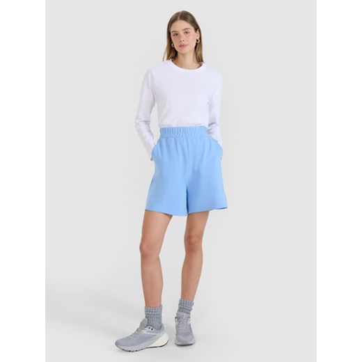 Damskie spodenki dresowe 4F 4FWMM00TSHOF771 - niebieskie ze sklepu Sportstylestory.com w kategorii Szorty - zdjęcie 185854521