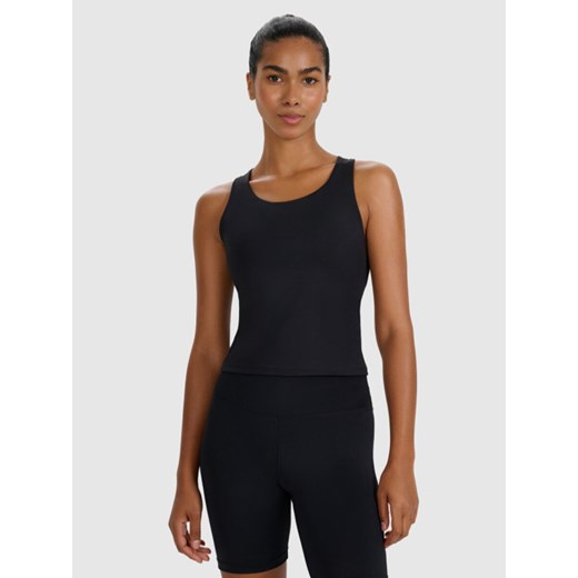 Damski top treningowy 4F 4FWMM00TFSLF0763 - czarny ze sklepu Sportstylestory.com w kategorii Bluzki damskie - zdjęcie 185854543