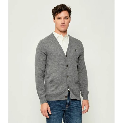 POLO RALPH LAUREN Wełniany kardigan | Slim Fit ze sklepu Gomez Fashion Store w kategorii Swetry męskie - zdjęcie 185855551