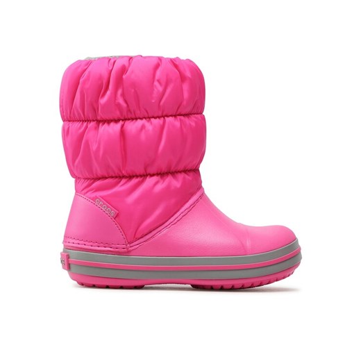 Śniegowce Crocs Winter Puff Boot Kids 14613-6TR Różowy ze sklepu eobuwie.pl w kategorii Buty zimowe dziecięce - zdjęcie 185859453
