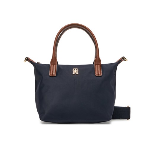 Torebka Tommy Hilfiger Popette Mini Tote AW0AW17709 Granatowy ze sklepu eobuwie.pl w kategorii Torebki damskie - zdjęcie 185860462