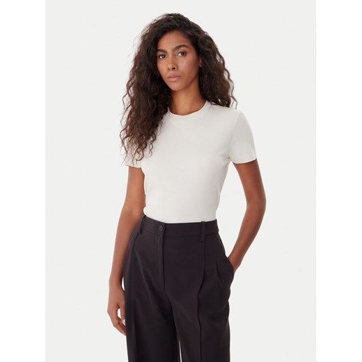 Calvin Klein T-Shirt LV044C216G Écru Regular Fit ze sklepu MODIVO w kategorii Bluzki damskie - zdjęcie 185868660