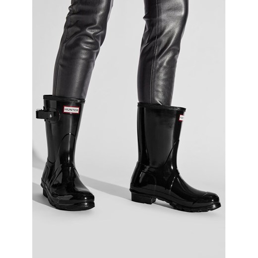 Hunter Kalosze Original Gloss Short WFS1000RGL Czarny ze sklepu MODIVO w kategorii Kalosze damskie - zdjęcie 185868931