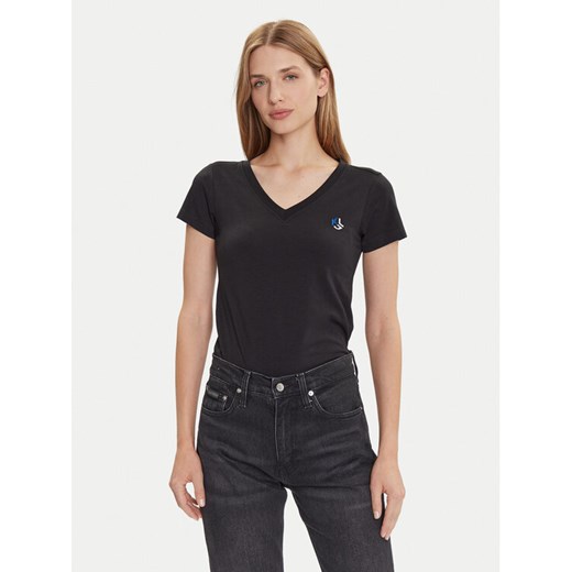 Karl Lagerfeld Jeans T-Shirt A2W17097 Czarny Regular Fit ze sklepu MODIVO w kategorii Bluzki damskie - zdjęcie 185868972