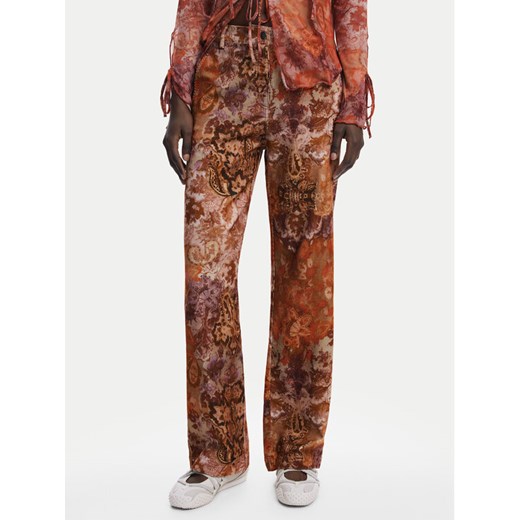 Desigual Spodnie materiałowe Romantica 25WWPW02 Pomarańczowy Regular Fit ze sklepu MODIVO w kategorii Spodnie damskie - zdjęcie 185869022