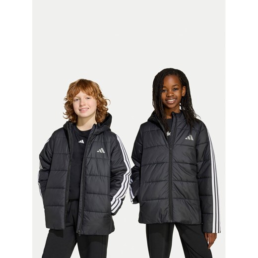 adidas Kurtka zimowa Essentials 3-Stripes JL7402 Czarny Regular Fit ze sklepu MODIVO w kategorii Kurtki chłopięce - zdjęcie 185869060
