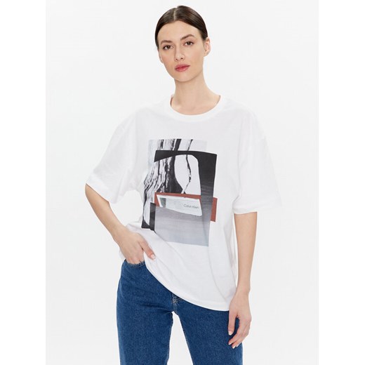 Calvin Klein T-Shirt Photo Print Graphic K20K204995 Biały Relaxed Fit ze sklepu MODIVO w kategorii Bluzki damskie - zdjęcie 185869061