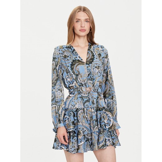 Guess Sukienka codzienna W5BK53 W2770 Niebieski Regular Fit ze sklepu MODIVO w kategorii Sukienki - zdjęcie 185869062