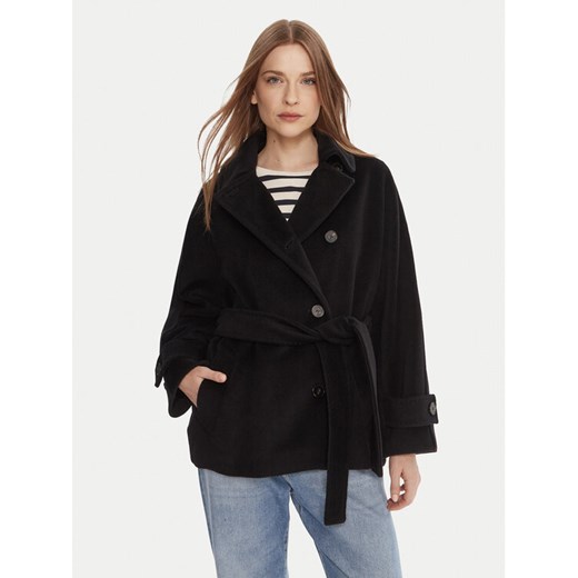 Marella Płaszcz wełniany Dovere 2523086112 Czarny Regular Fit ze sklepu MODIVO w kategorii Płaszcze damskie - zdjęcie 185869224