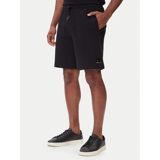 Armani Exchange Szorty sportowe XM001887 AF10818 MC004 Czarny Regular Fit ze sklepu MODIVO w kategorii Spodenki męskie - zdjęcie 185869901
