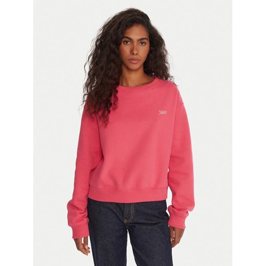 Tommy Jeans Bluza Silver Script DW0DW21961 Różowy Regular Fit ze sklepu MODIVO w kategorii Bluzy damskie - zdjęcie 185869902