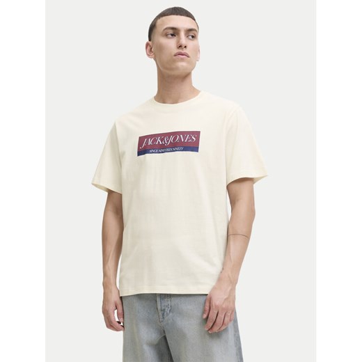 Jack&Jones T-Shirt Rinwood 12283628 Écru Regular Fit ze sklepu MODIVO w kategorii T-shirty męskie - zdjęcie 185870130