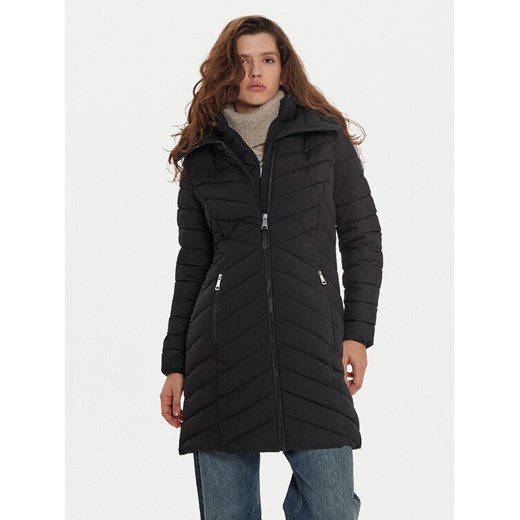 DKNY Płaszcz zimowy DLEMPN46 Czarny Slim Fit ze sklepu MODIVO w kategorii Kurtki damskie - zdjęcie 185870490