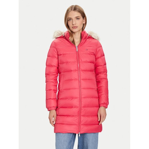 Tommy Jeans Kurtka puchowa Essential DW0DW18864 Różowy Slim Fit ze sklepu MODIVO w kategorii Kurtki damskie - zdjęcie 185870661