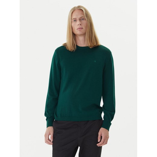 Calvin Klein Sweter LV04LB305G Zielony Regular Fit ze sklepu MODIVO w kategorii Swetry męskie - zdjęcie 185870673