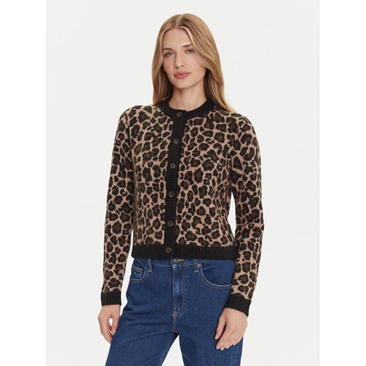 Tommy Jeans Kardigan Leopard DW0DW21968 Brązowy Regular Fit ze sklepu MODIVO w kategorii Swetry damskie - zdjęcie 185870691