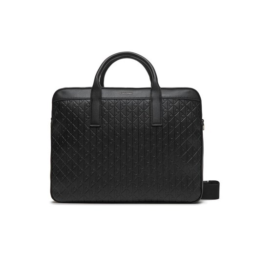 Calvin Klein Torba na laptopa Emblem Emboss Commuter LV04D3265G Czarny ze sklepu MODIVO w kategorii Torby na laptopa - zdjęcie 185870711
