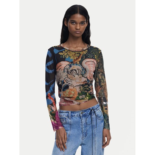 Desigual Bluzka Dragon Lacroix 25WWTK39 Kolorowy Slim Fit ze sklepu MODIVO w kategorii Bluzki damskie - zdjęcie 185870911