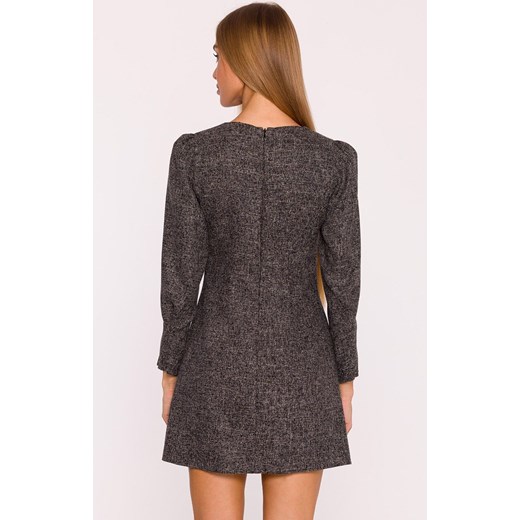 Moe sukienka damska tweedowa z kieszonkami czarna M870, Kolor czarny, Rozmiar L, MOE ze sklepu Primodo w kategorii Sukienki - zdjęcie 185882654