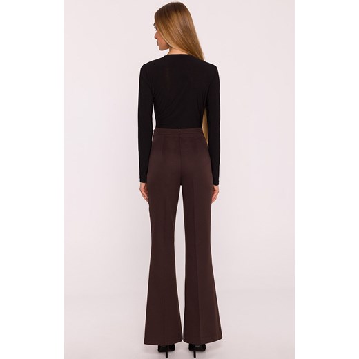 Moe spodnie damskie dzwony brązowe M874, Kolor brązowy, Rozmiar L, MOE ze sklepu Primodo w kategorii Spodnie damskie - zdjęcie 185882724