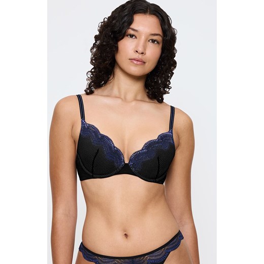 Triumph biustonosz push-up Comfort Glam WHU 10224965-0004, Kolor czarno-granatowy, Rozmiar 70B, Triumph ze sklepu Primodo w kategorii Biustonosze - zdjęcie 185882844