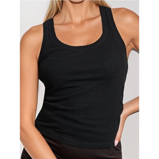 Sinsay - Prążkowany top slim - czarny ze sklepu Sinsay w kategorii Bluzki damskie - zdjęcie 185883361