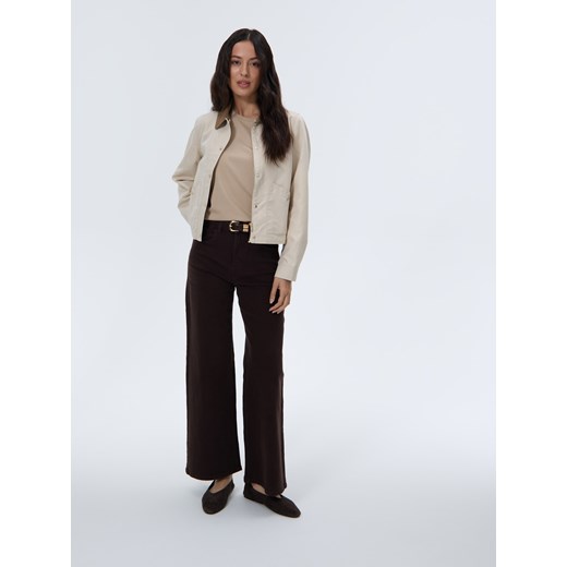 Mohito - Jeansy wide leg petite - ciemnobrązowy ze sklepu Mohito w kategorii Jeansy damskie - zdjęcie 185884902