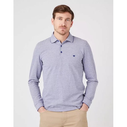 WRANGLER REFINED POLO MĘSKA KOSZULKA DŁUGI RĘKAW BLUE W7F9KHB51 112323733 ze sklepu YouNeedit.pl w kategorii T-shirty męskie - zdjęcie 185885994