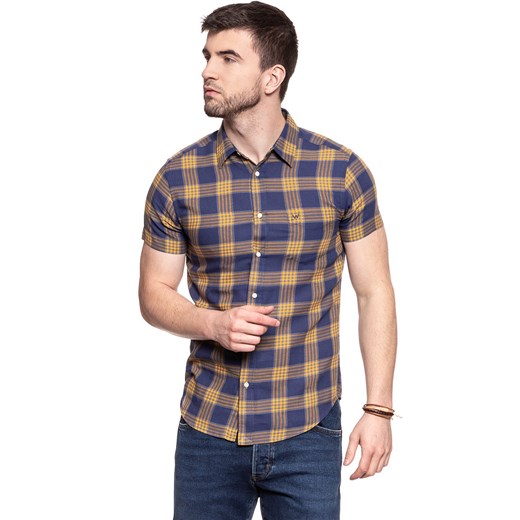 KOSZULA MĘSKA KRÓTKI RĘKAW WRANGLER SS 1PKT SHIRT PATRIOT BLUE W5881OR5H 112129599 ze sklepu YouNeedit.pl w kategorii Koszule męskie - zdjęcie 185886610