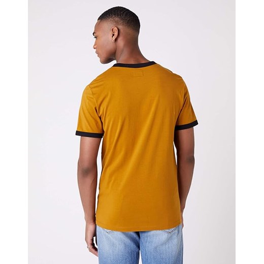 WRANGLER SS RINGER TEE MĘSKI T-SHIRT KOSZULKA LOGO GOLDEN BROWN W7B99FKVQ Wrangler 3XL YouNeedit.pl