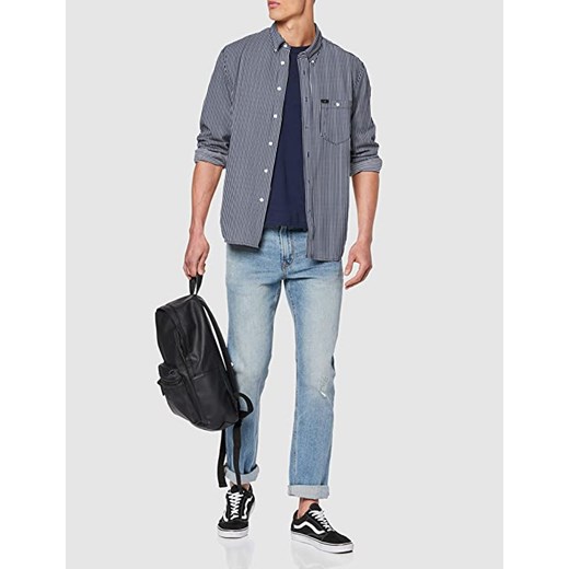 LEE RIVETED SHIRT RELAXED FIT MĘSKA KOSZULA MATERIAŁOWA W PASKI WASHED BLUE Lee M YouNeedit.pl