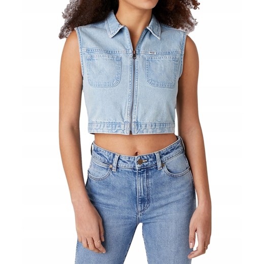 WRANGLER 90’S DAMSKI BEZRĘKAWNIK JEANSOWY VEST SUNFADE W4R35E180 112129203 ze sklepu YouNeedit.pl w kategorii Kamizelki damskie - zdjęcie 185887152