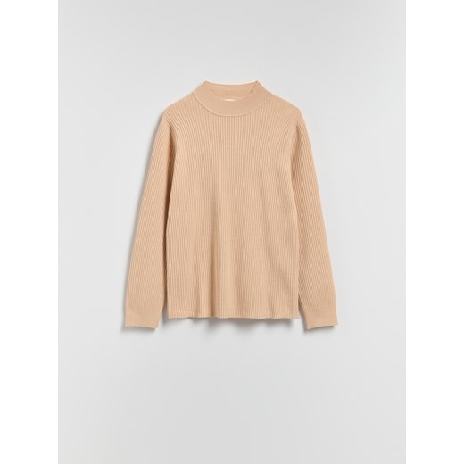 Reserved - Prążkowany sweter - beżowy ze sklepu Reserved w kategorii Swetry ciążowe - zdjęcie 185888453