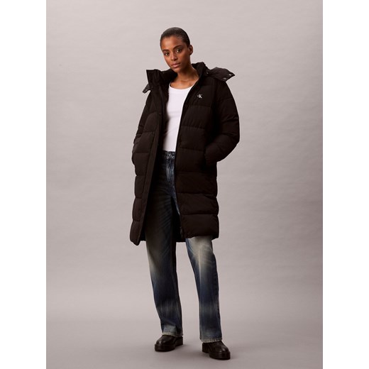 Calvin Klein Jeans Pikowany płaszcz damski Kobiety czarny jednolity ze sklepu vangraaf w kategorii Płaszcze damskie - zdjęcie 185889862