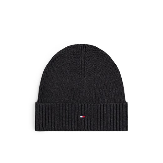 Tommy Hilfiger Męska czapka z dzianiny Mężczyźni Bawełna antracytowy jednolity ze sklepu vangraaf w kategorii Czapki zimowe męskie - zdjęcie 185889881