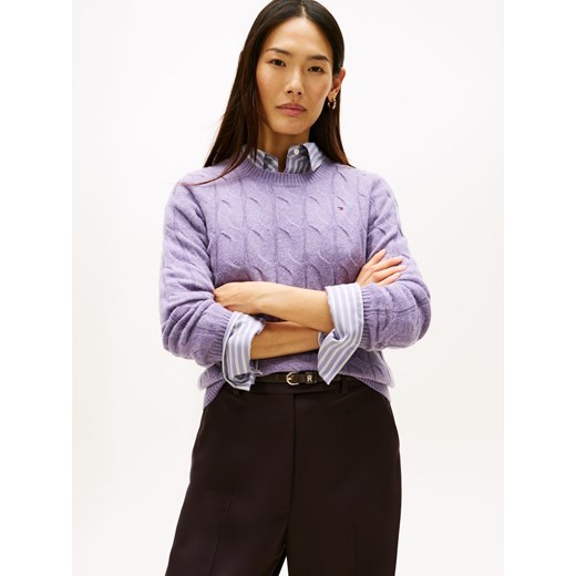 Tommy Hilfiger Sweter damski z dzianiny Kobiety Wełna bzowy jednolity ze sklepu vangraaf w kategorii Swetry damskie - zdjęcie 185889900