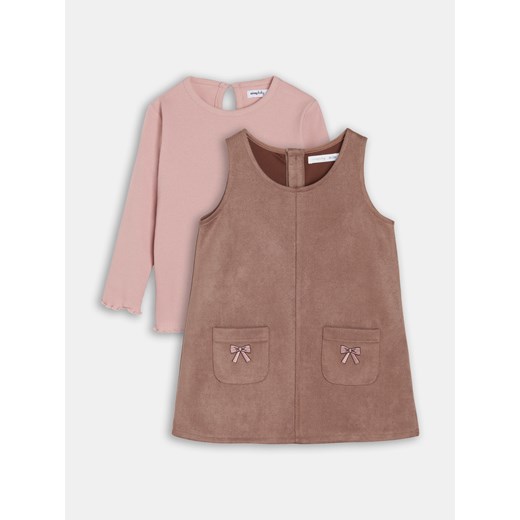 Sinsay - Komplet dzianinowy - różowy Sinsay 74 (6-9 m) Sinsay