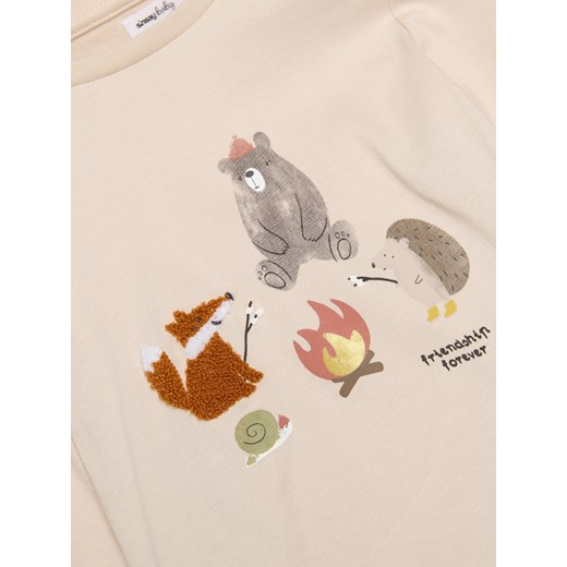 Sinsay - Koszulka z długimi rękawami - kremowy Sinsay 86 (12-18 m) Sinsay