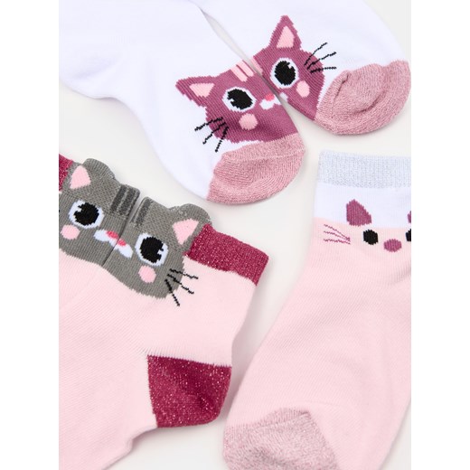 Sinsay - Skarpetki z metalizowaną nicią 3 pack - wielobarwny Sinsay 27/30 Sinsay