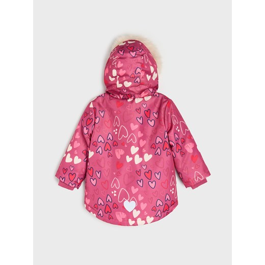 Sinsay - Zimowa kurtka z odblaskowymi elementami - różowy Sinsay 5-2 l) Sinsay