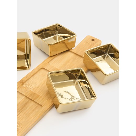 Sinsay - Taca do serwowania z czterema miseczkami - złoty Sinsay One Size Sinsay