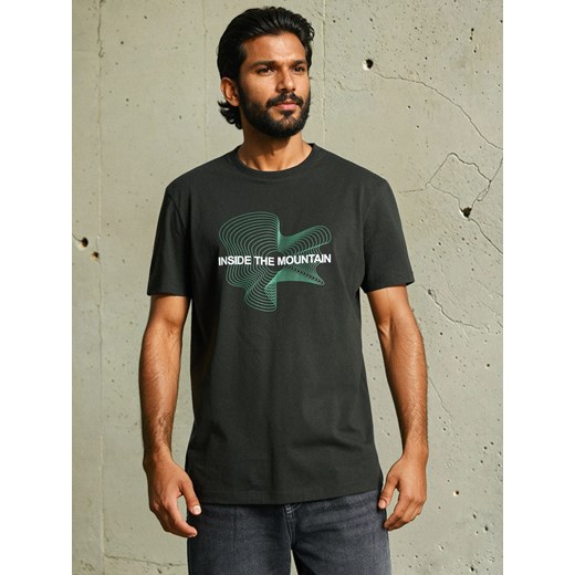 Sinsay - Bawełniana koszulka z nadrukiem - zielony Sinsay 3XL Sinsay