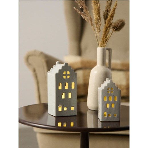 Sinsay - Ceramiczna lampka LED w kształcie kamieniczki - biały ze sklepu Sinsay w kategorii Dom - zdjęcie 185894521