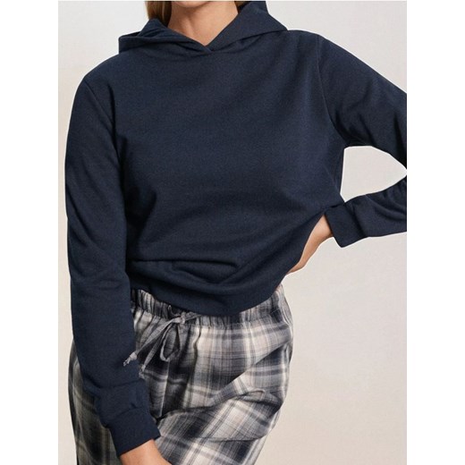 Sinsay - Bluza hoodie basic - granatowy ze sklepu Sinsay w kategorii Bluzy damskie - zdjęcie 185894690