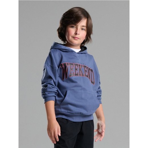 Sinsay - Bluza hoodie z napisem - niebieski - id: 272DN-57X - marki Sinsay - 185894730 Sinsay - Bluza hoodie z napisem - niebieski ze sklepu Sinsay w kategorii Bluzy chłopięce - zdjęcie 185894730