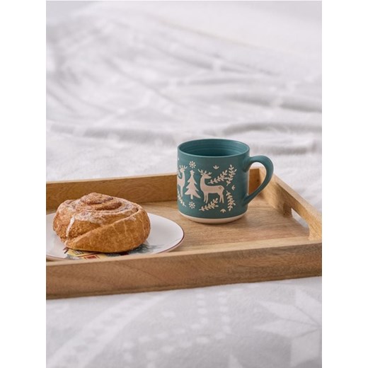 Sinsay - Ceramiczny kubek z uchem z motywem świątecznym - zielony ze sklepu Sinsay w kategorii Dom - zdjęcie 185894780